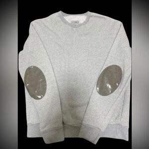 Maison Martin Margiela Gray Sweater with Tan Elbow Patches